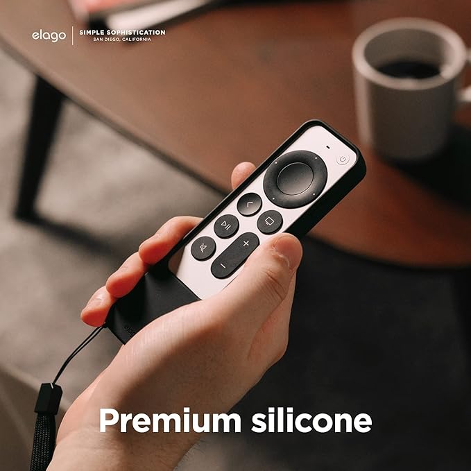 elago R4 Retro Case Compatible with 2022 Apple TV 4K Siri Remote 3rd Generation, Compatible with 2021 Apple TV Siri Remote 2nd Gen - Classic Controller Design [Non-Functional], Lanyard (Black)