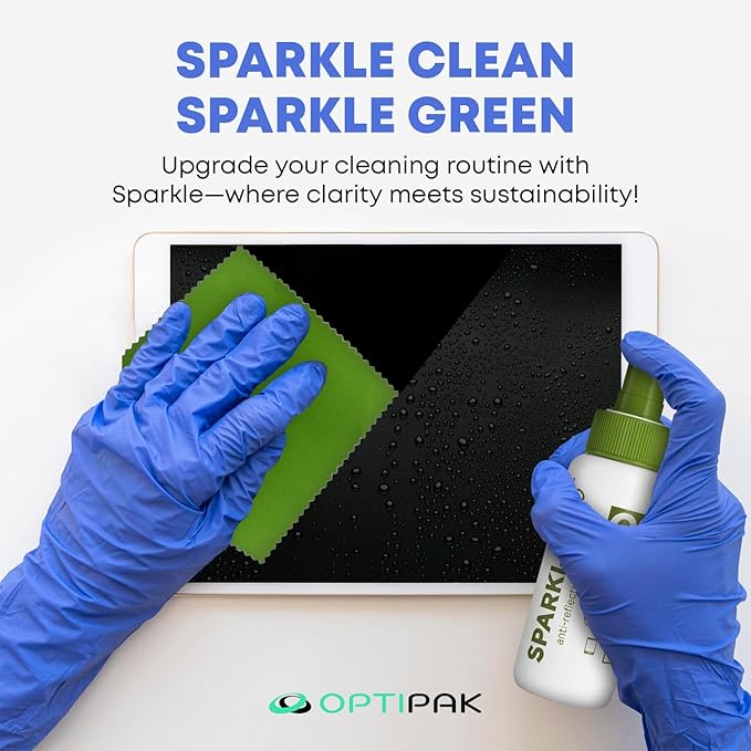 Sparkle Anti-Reflective Eco-Friendly Lens Cleaner & Repair Kit – (2) 4oz Glasses Cleaner Spray, (2) Microfiber Cloths & Keychain Screwdriver for Eyeglasses, Sunglasses, Lenses & Screens (5 Piece Set)
