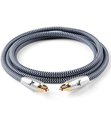 Premium Fiber Optic Audio Cable 4.9ft (1.5m) | Toslink S/PDIF | 24K Gold-Plated | Glass Core | for Soundbars, TVs, PS5, Xbox