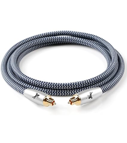 Premium Fiber Optic Audio Cable 4.9ft (1.5m) | Toslink S/PDIF | 24K Gold-Plated | Glass Core | for Soundbars, TVs, PS5, Xbox