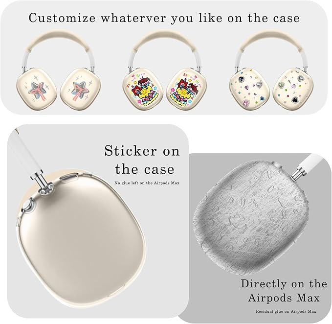 for AirPods Max case Cover,Anti-Scratch Ear Pad Case Cover/Ear Cups Cover/Headband Cover for AirPods Max. Clear Soft TPU and Silicone,Skin Scratch Proof.