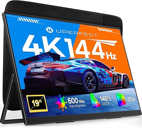 UPERFECT 19" 4K 144Hz Portable Monitor, 600 Nits 146% sRGB Gaming Monitor
