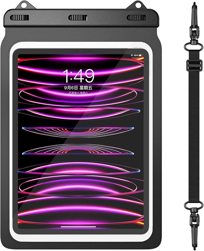 Universal iPad Waterproof Case Dry Bag Pouch for iPad Pro 12.9" 6th/5th/4th/3rd Gen iPad Pro 11" iPad 11th A16 iPad Air 6/5/4 10.9" Galaxy Tab S10+ S9+ S8+ Galaxy Tab S10/S9 FE+