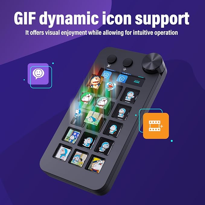 Macro Pad,Macro Shortcut Keyboard,With15 Customizable Macro Keys,Three Modes (Shortcut Keys,Calculator and Numeric Keypad),Work for OBS,PowerPoint,Photoshop and Adobe Premiere Pro(N1 black)