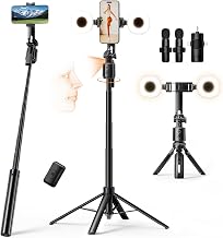 UBeesize 71" Vlogging Kit, Face Tracking Tripod, Desk Stand, Mics & Light - Image 1