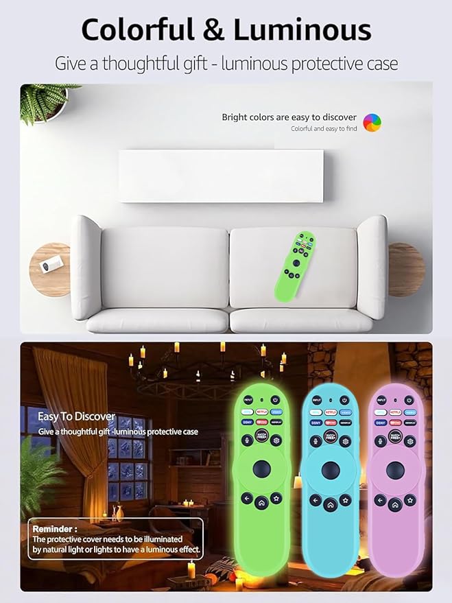 [3-Pack] RETROSUN XRT270 Remote Cover for Vizio Smart TV Remote Easier to Find, Silicone Controller Case Sleeve Compatible with Vizio XRT270 Series (Fluorescent Green/Blue/Pink)