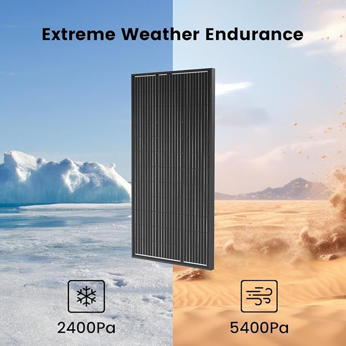ACOPOWER 12V 200W Mono Solar Panel for 12V Battery Charging,Singel Panel Only,Off-Grid System(2 * 200W)