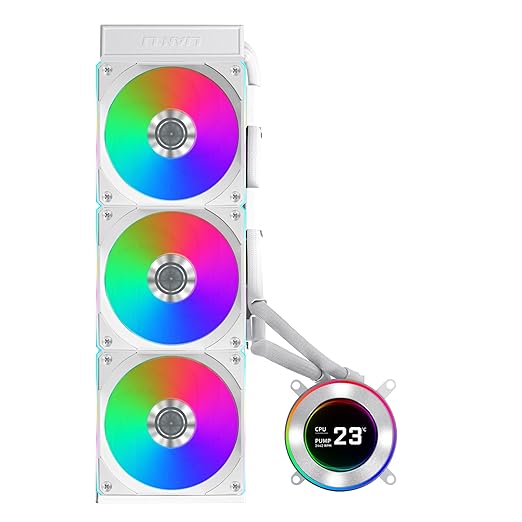 Lian Li Hydroshift II-C 360CL RGB Liquid CPU Cooler - 360mm AIO - 3X 120 RGB Fans - 2.1??IPS LCD Screen - 3 Control Mode - Flexible Tubes Clamp - LGA 1851/1700, AMD AM5/AM4 - White (HS2LCD36RW)
