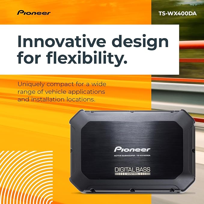 PIONEER TS-WX400DA 10” Slim Subwoofer – 250W Max, Built-in Amp for Easy Bass Upgrade, Enclosure Included, Amp Included, High-Level Input, Works with Most Factory or aftermarket radios