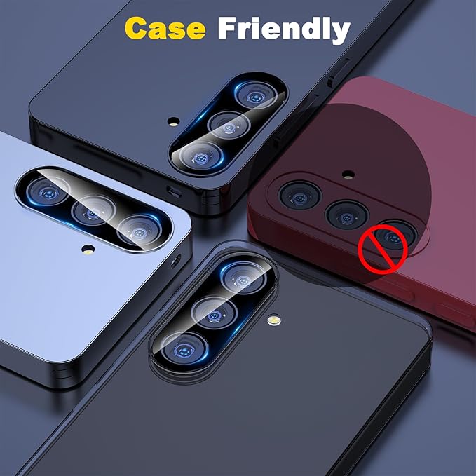YWXTW 3 Pack Camera Lens Protector for Samsung Galaxy S25 6.2 Inch, 9H Tempered Glass Ultra HD [No Impact on Night Shots] S25 Lens Protector, Anti-Scratch No Bubbles
