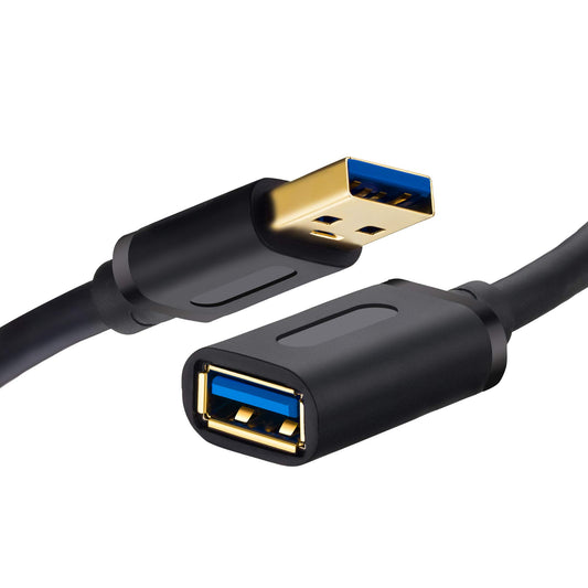 Tan QY USB 3.0 Extension Cable 15Ft, High-Speed Male to Female Cord
