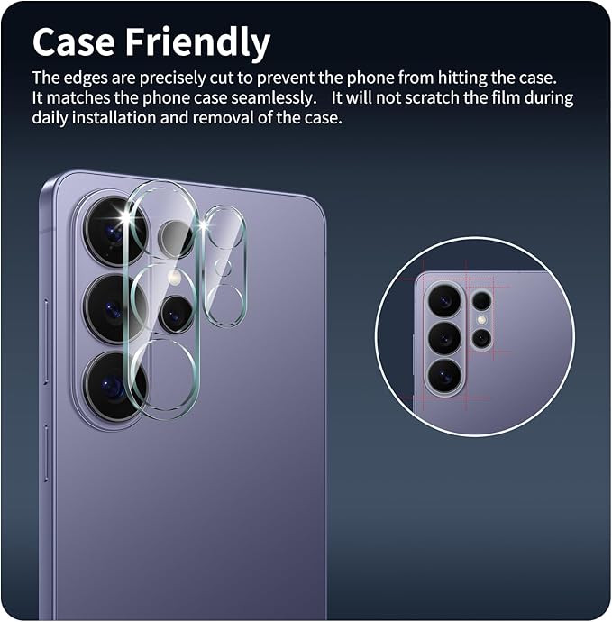 4-Pack Camera Lens Protector for Samsung Galaxy S26 Ultra, 9H Tempered Glass Camera Cover Screen Protector Accessories, HD Clarity, Anti-scratch, Bubble Free, Shockproof Full Protective