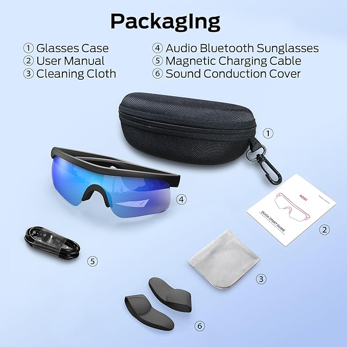 Monster Smart Glasses,Polarized Bluetooth Sunglasses for Men Women,Smart Sports Sunglasses with Built-in Mic & HD Open-Ear Speakers,Voice Assistant,Ideal for Running,Cycling & Outdoor Activities