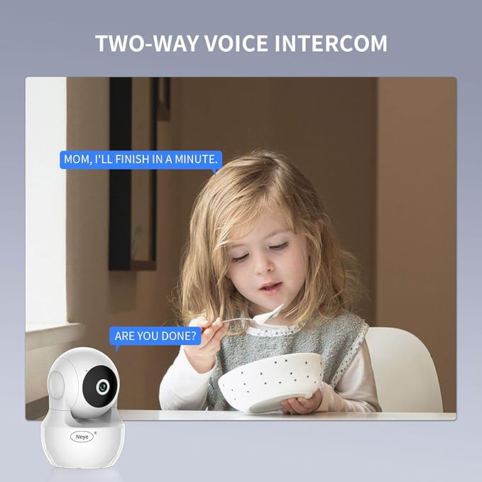 N_EYE WiFi Security Home Camera，Baby Monitor Wireless IP Camera with Night Vision Two Way Audio Cloud Storage， Supports 5G WiFi，up to 128GB（White） Indoor Camera