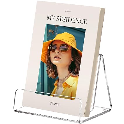 HeZone Acrylic Brochure Holder 6 Inch,Flyer Holder Stand Display,2 Pack