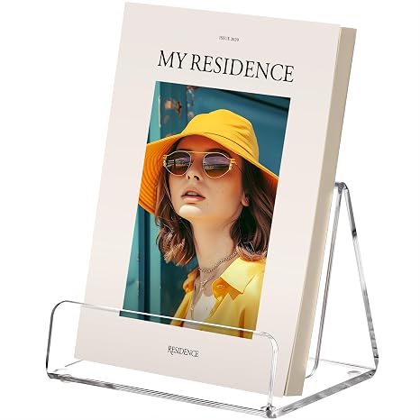 HeZone Acrylic Brochure Holder 6 Inch,Flyer Holder Stand Display,2 Pack