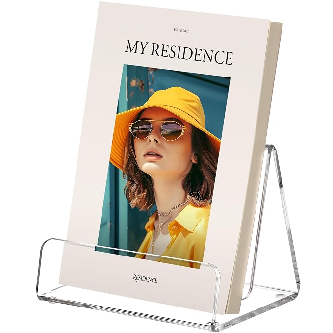 HeZone Acrylic Brochure Holder 6 Inch,Flyer Holder Stand Display,2 Pack