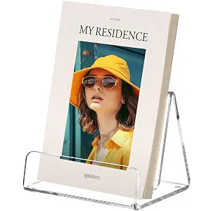 HeZone Acrylic Brochure Holder 6 Inch,Flyer Holder Stand Display,2 Pack
