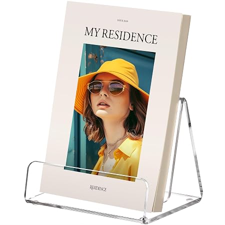 HeZone Acrylic Brochure Holder 6 Inch,Flyer Holder Stand Display,2 Pack