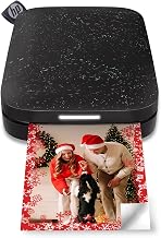 HP Sprocket Portable 2x3 Inch Instant Photo Printer (Black Noir) Print Pictures on Zink Sticky-Backed Paper From Your iOS & Android Device