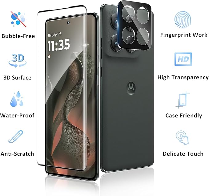 [3+3 Pack] Tempered Glass Screen Protectors and Camera Lens Protector for iPhone 12 Pro Max 6.7 inch, [Anti-Scratch], [9H Hardness], [Anti-Fingerprint], [Easy Install], [Bubble Free], [Ultra-Thin]