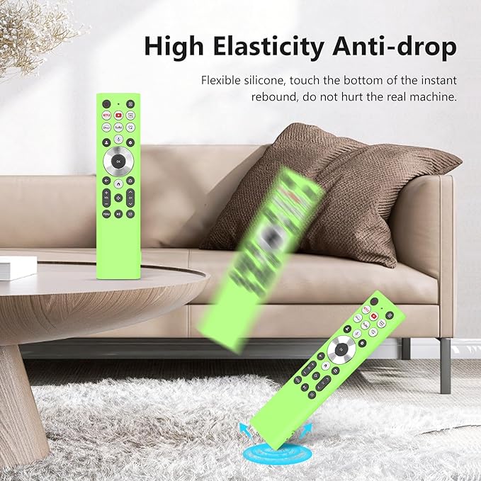 LEFXMOPHY Glow Cover for ERF6A80 ERF6G80H ERF6F80H Voice Remote for Hisense U6 U7 U8 U9 Series 4K Smart TV 2024 Green Silicone Case - Lime Green