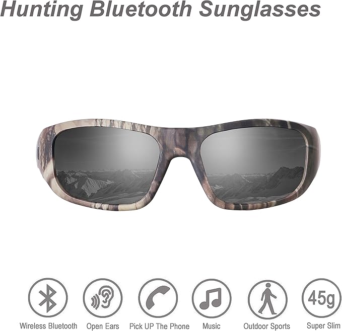 OhO Smart Glasses,Polarized Sunglasses with Bluetooth Speaker,Athletic/Outdoor UV Protection and Voice Control,Unisex(Grey Lens)