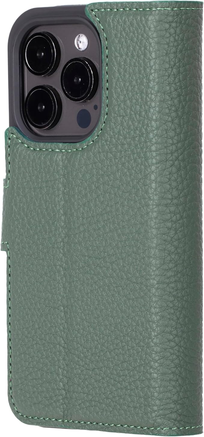 BLACKBROOK Case for iPhone 15 Pro Wallet Case for Men and Women, Carter Full Grain Leather 2-in-1 Set for MagSafe Charging, Cash, ID and 4 Card Slots with RFID, Compatible with iPhone 15 Pro