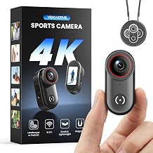 VIDCASTIVE 4K Mini Body Camera Wearable POV Action Cam with 1.47" Screen, 150-Min Battery, Magnetic & Clip Mount – Thumb-Size Sports Camera for Work, Travel, Pets and More (64 GB) - Image 1