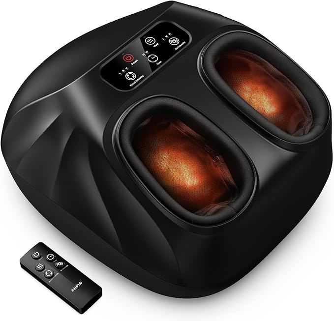 RENPHO Foot Massager Machine with Heat [2026 Upgraded], Shiatsu Foot Massager for Plantar Fasciitis, Birthday Gifts for Women, Cordless Control, FSA Eligible HSA Store Eligible, Up to Size 14, BK