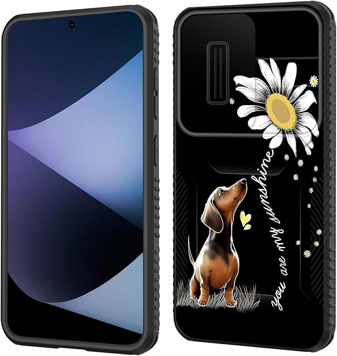 for Galaxy S26 Case Built in Slide Camera Lens Cover,Heavy Duty Shockproof Protection Dual Layer Case for Samsung Galaxy S26 6.3" 2026,You are My Sunshine Dachshund