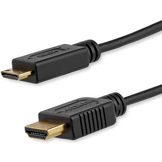 StarTech.com 6 ft High Speed HDMI Cable with Ethernet- HDMI to HDMI Mini- M/M (HDMIACMM6S),Black