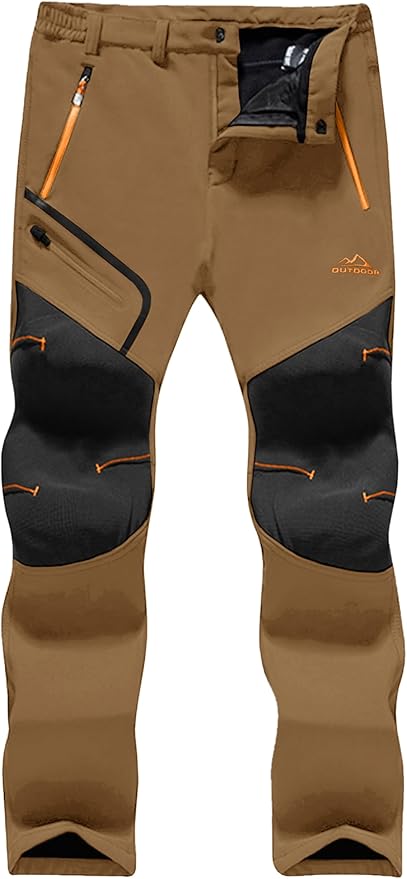 TACVASEN Men's Snow Ski Pants Fleece Lined Winter Pants for Men Water Resistant Thermal Snowboard Hiking Hunting Work