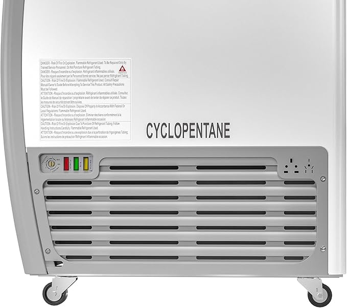 KoolMore Commercial Ice Cream Freezer Display Case with 6 Storage Baskets and Clear, Sliding Lid for Convenient Stores, Gas Stations, or Business Use, Large 20 cu. ft. Capacity (MCF-20C)