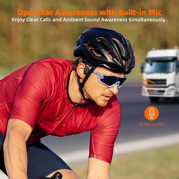 Bone Conduction Headphones,Skin-Friendly Design,IP67 Sweatproof Sports for Running Cycling Hiking with Mic,28H Playtime,Fast Charging,Open Ear Headphones Bluetooth 5.3 Wireless Earbuds