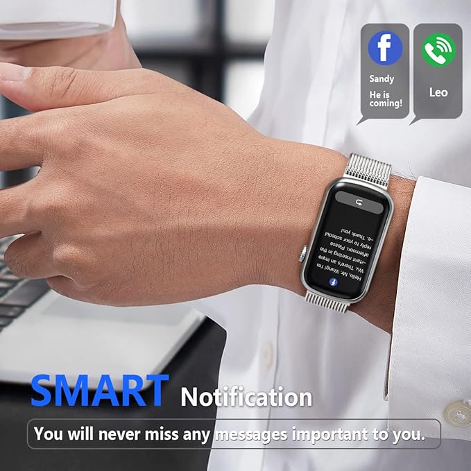 FITVII Slim Fitness Tracker with Blood Oxygen, Blood Pressure, 24/7 Heart Rate and Sleep Tracking, IP68 Waterproof Activity Trackers and Smart Watches with Step Tracker, Pedometer for Women Men