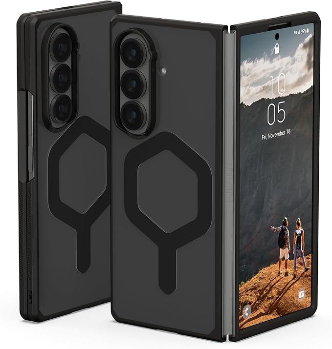 URBAN ARMOR GEAR UAG Designed for Samsung Galaxy Z Fold 7 Movue Case Bundle with Mag2 Magnetic Ring Stand, Ash
