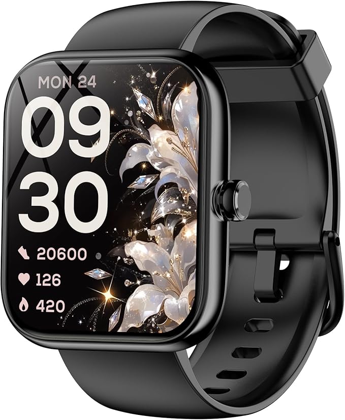 Smart Watches, 1.83" Large HD Touchscreen, Bluetooth Calls/Notifications, IP68 Waterproof, 120+ Sports Modes, 24/7 Heart Rate Sleep Tracking, Fitness Watch for iPhone Android iOS Smartphones (Black)