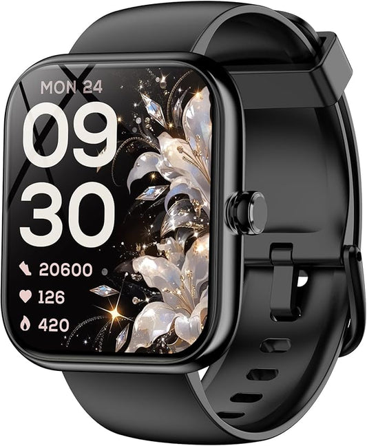 Smart Watches, 1.83" Large HD Touchscreen, Bluetooth Calls/Notifications, IP68 Waterproof, 120+ Sports Modes, 24/7 Heart Rate Sleep Tracking, Fitness Watch for iPhone Android iOS Smartphones (Black)