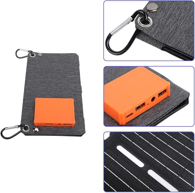 40W Foldable Solar Panel Charger, Portable Power Emergency Renewable Energy Charger Photovoltaic Efficiency IP67 Waterproof with 5V USB for Outdoor Phones Pads Camping Banks Hiking Backpacking
