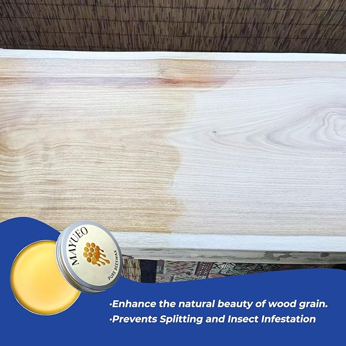 100ml-Beeswax Furniture Polish,Wood/Leather Conditioner + Polishing Tools– Natural Wood Polish with Sweet Orange Oil – Non-Toxic, Chemical-Free, Safe for Kids & Pets