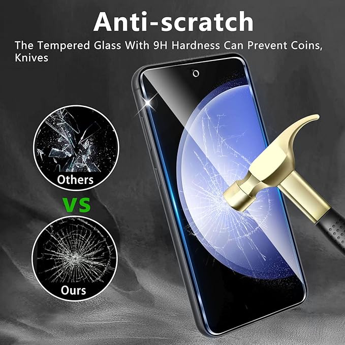3 Pack Screen Protector Designed for Galaxy S23 FE with 3 Pack Tempered Glass Camera Lens Protector,Ultra HD Clear,9H Hardness,Easy Install - Case Friendly,Scratch Resistant