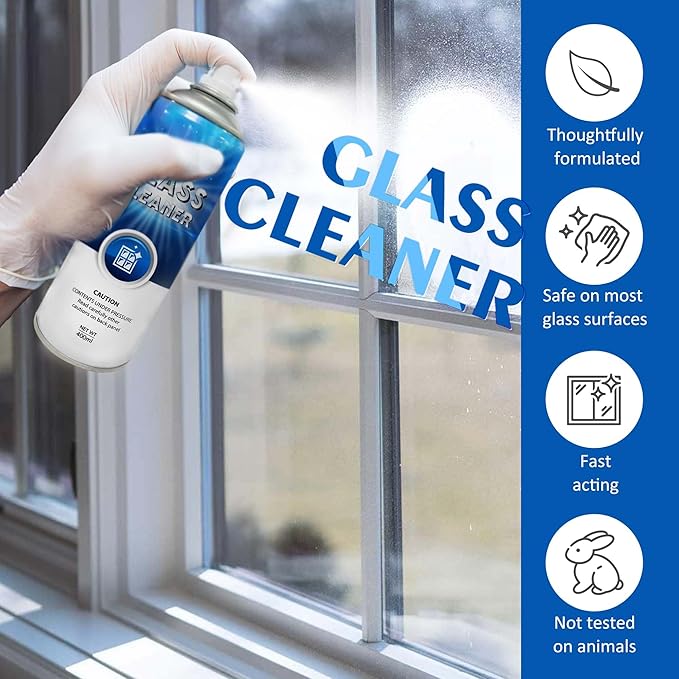 Foam Glass Cleaner, Ammonia-Free Auto Glass Cleaner, Window Cleaner Spray Safe for Tinted Non-Tinted Windows, Streak-Free Shine for Auto and Home, up to 42 fl oz (Pack of 3)…