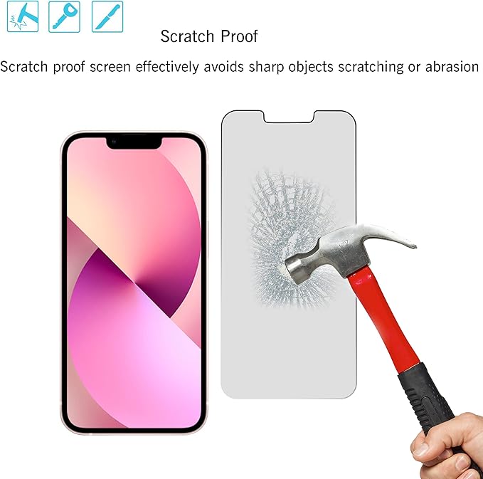 Ailun 2Pack Privacy Screen Protector for iPhone 13 [6.1 inch] + 2 Pack Camera Lens Protector, Anti Spy Private Tempered Glass Film,[9H Hardness] - HD