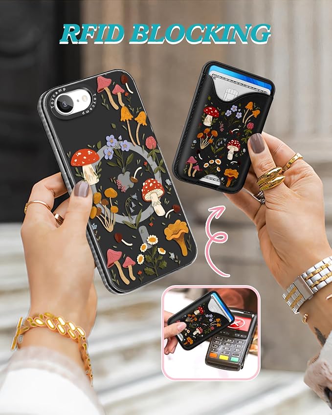 Toycamp for iPhone 16e Case 6.1 Inch - Compatible with Magsafe Credit Card Holder Wallet Magnetic Cute Women Teen Girls Kawaii Girly Unique Design Phone Cover for iPhone 16e