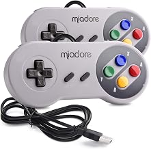 2 Pack USB Controller for SNES Retro Gaming, miadore SNES USB Classic Gamepad Joypad Gamestick for Windows PC MAC Linux Retropie Raspberry Pi 3 - Image 1