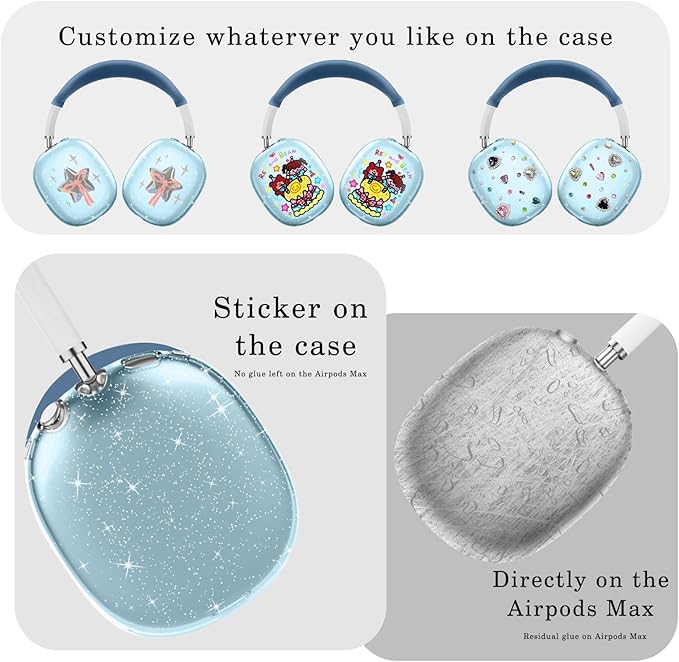 for AirPods Max case Cover,Anti-Scratch Ear Pad Case Cover/Ear Cups Cover/Headband Cover for AirPods Max. Clear Soft TPU and Silicone,Skin Scratch Proof.