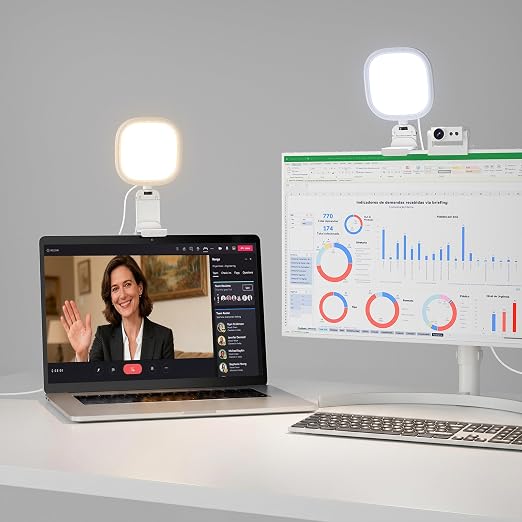 LitONES Ring Light for Laptop, Monitor, Desk, Eye-Caring Diffused LED Light