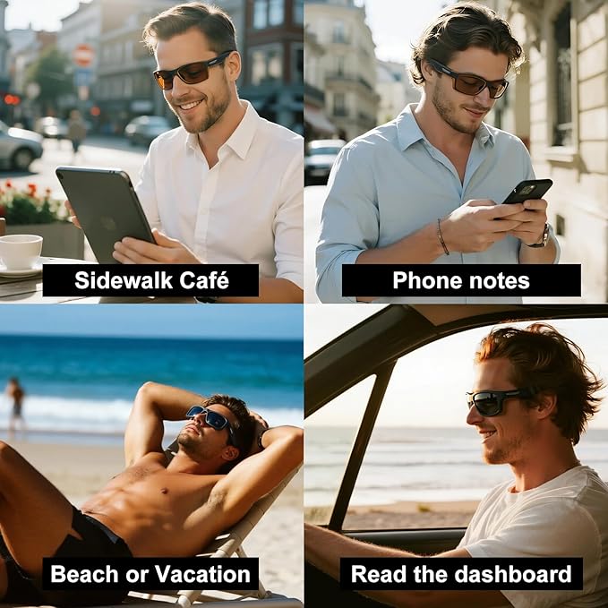 Missfive 2-Pack Mens Ultimate Bifocal Sunglasses with Readers Built In Sporty Upgraded Wrap Frame, UV400 Protection Driving & Reading Glasses for Outdoor +1.25 (Dark/Brown)