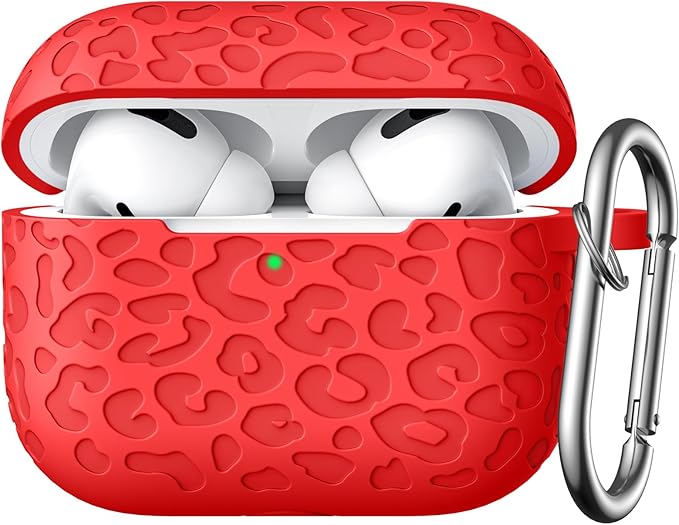 Fashion Engraving Leopard Case Compatible for Airpods Pro 2 Case Cover 2022/Airpod Pro Case Cover,Soft Silicone for Airpods Pro 2nd Generation Case,Front LED Visible